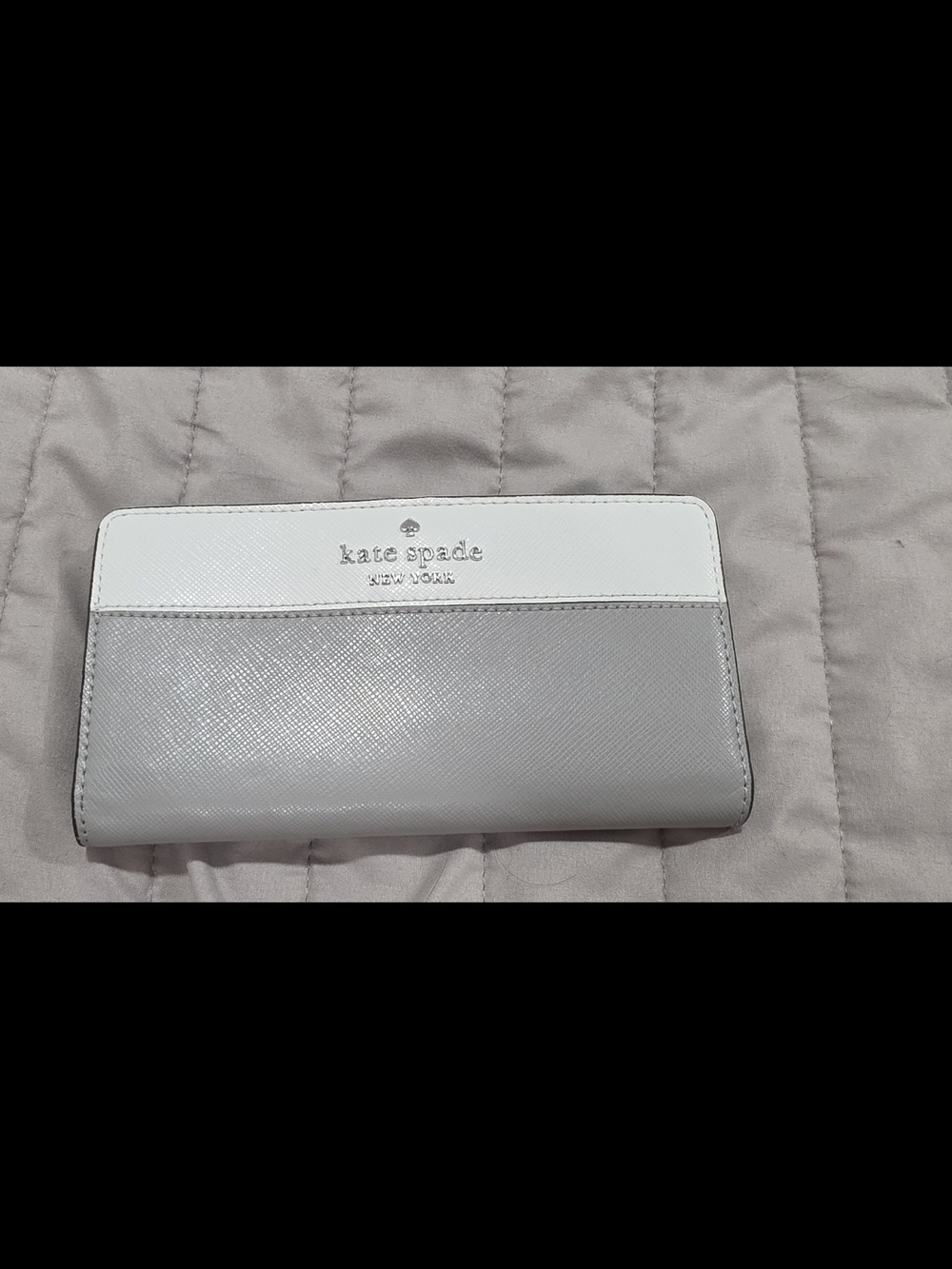 kate spade Two-Tone Gray & White Leather Wallet